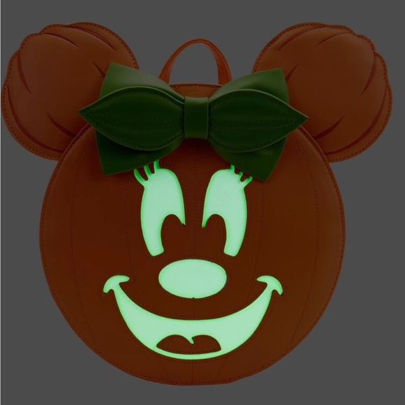 Brand new Minnie Mouse pumpkin backpack glows in the dark - Picture 2 of 6